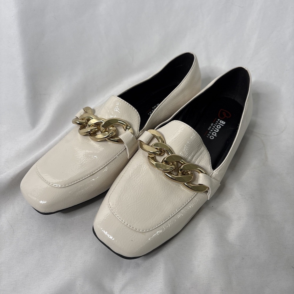 Blondo Sonny B3606 Slip On Bone Size‎ 8M Women's Shiny Leather Waterproof Shoes